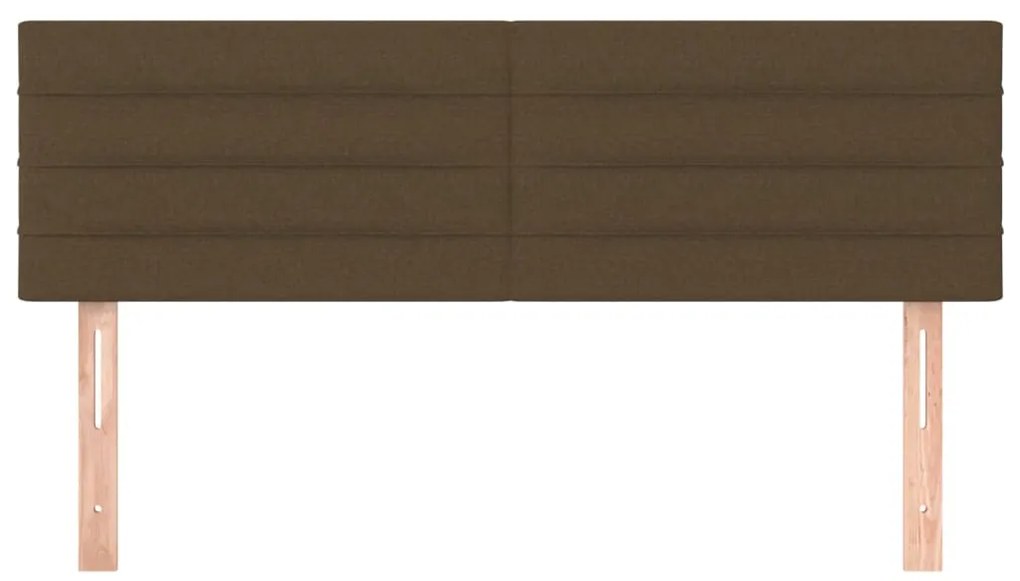 Cabeceira de cama 2 pcs tecido 72x5x78/88 cm castanho-escuro