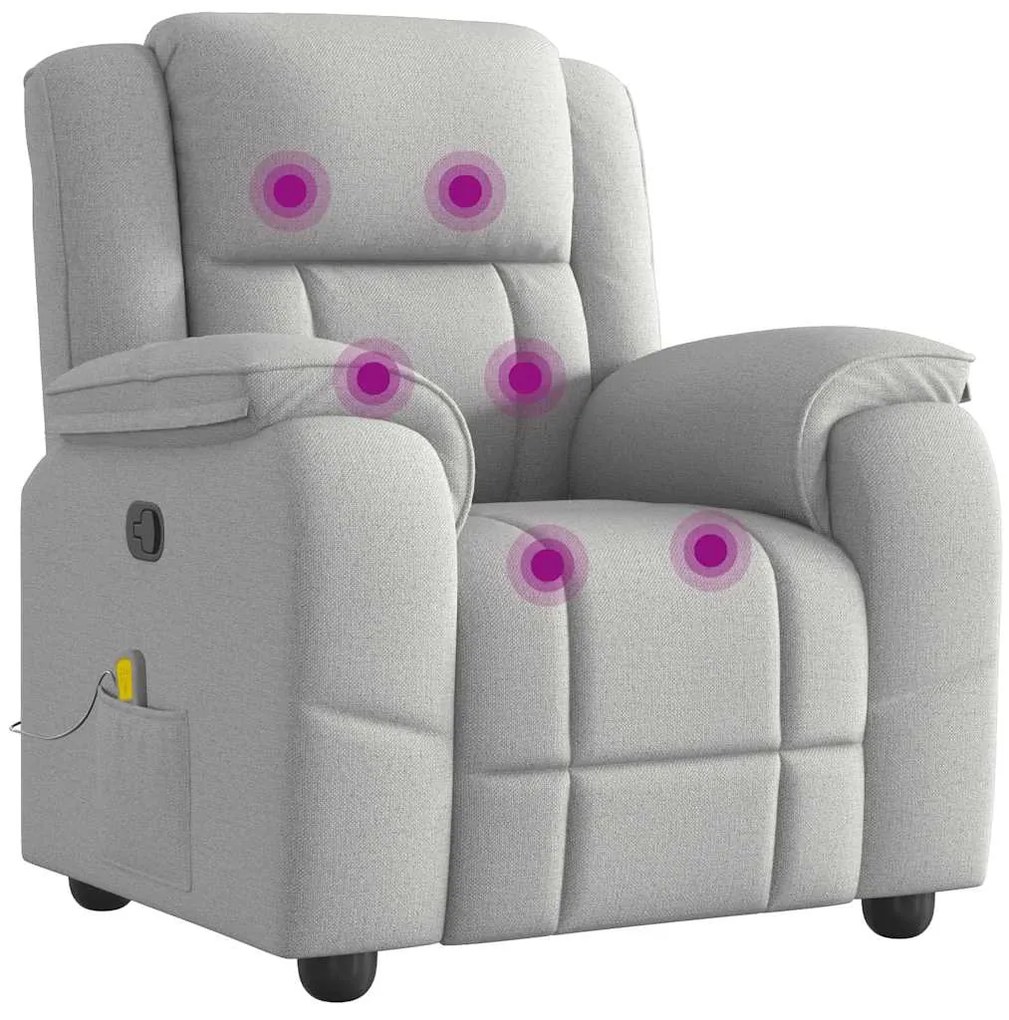 Cadeira de massagem reclinável tecido cinzento