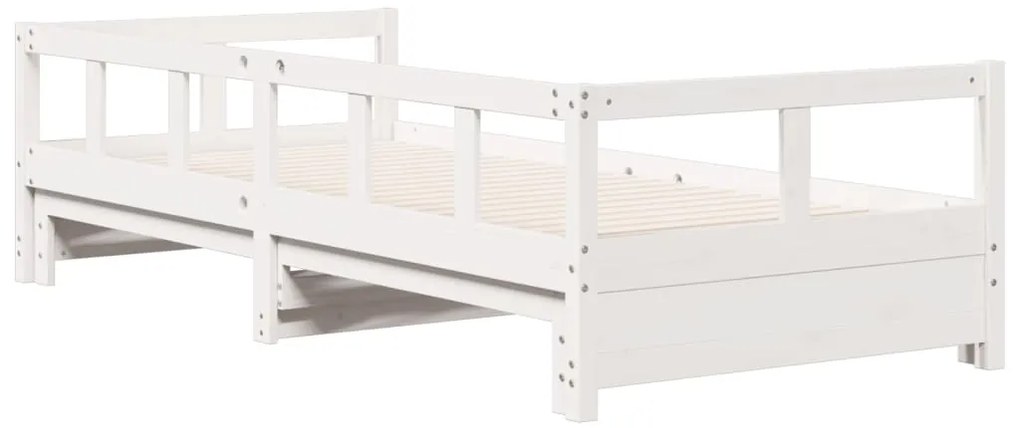 Sofá-cama sem colchão 80x200 cm madeira de pinho maciça branco