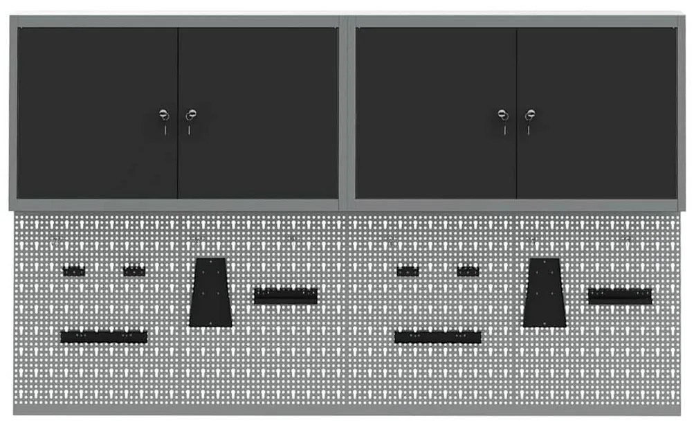 Conjunto de Gabinete e Painel de Ferramentas vidaXL com 6 Peças Montad