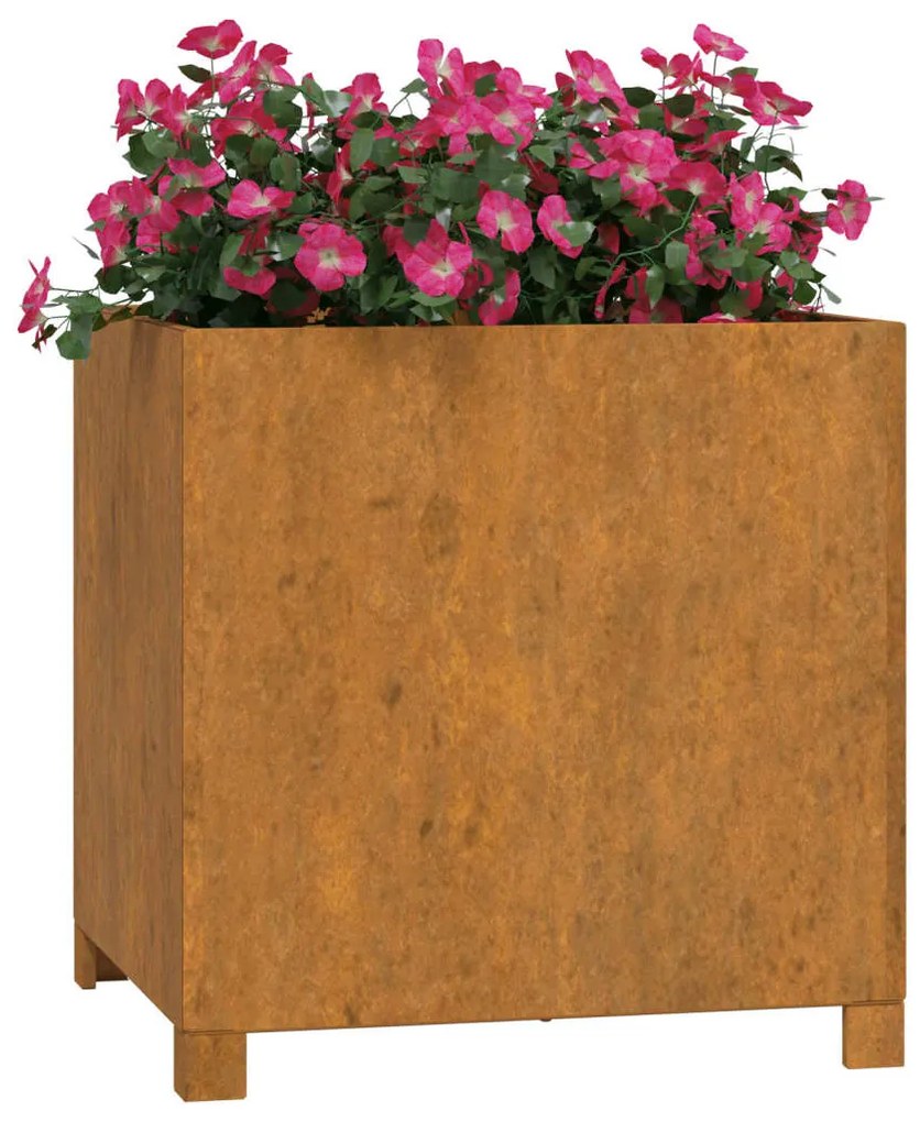 Vaso/floreira com pernas 49x47x50 cm aço corten cor enferrujado