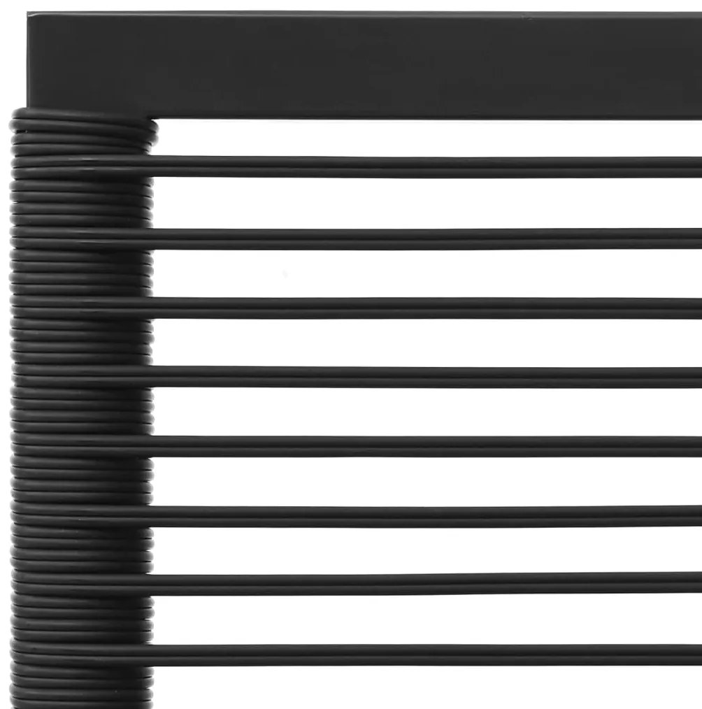 7 pcs conjunto lounge de jardim vime PE preto e cinzento
