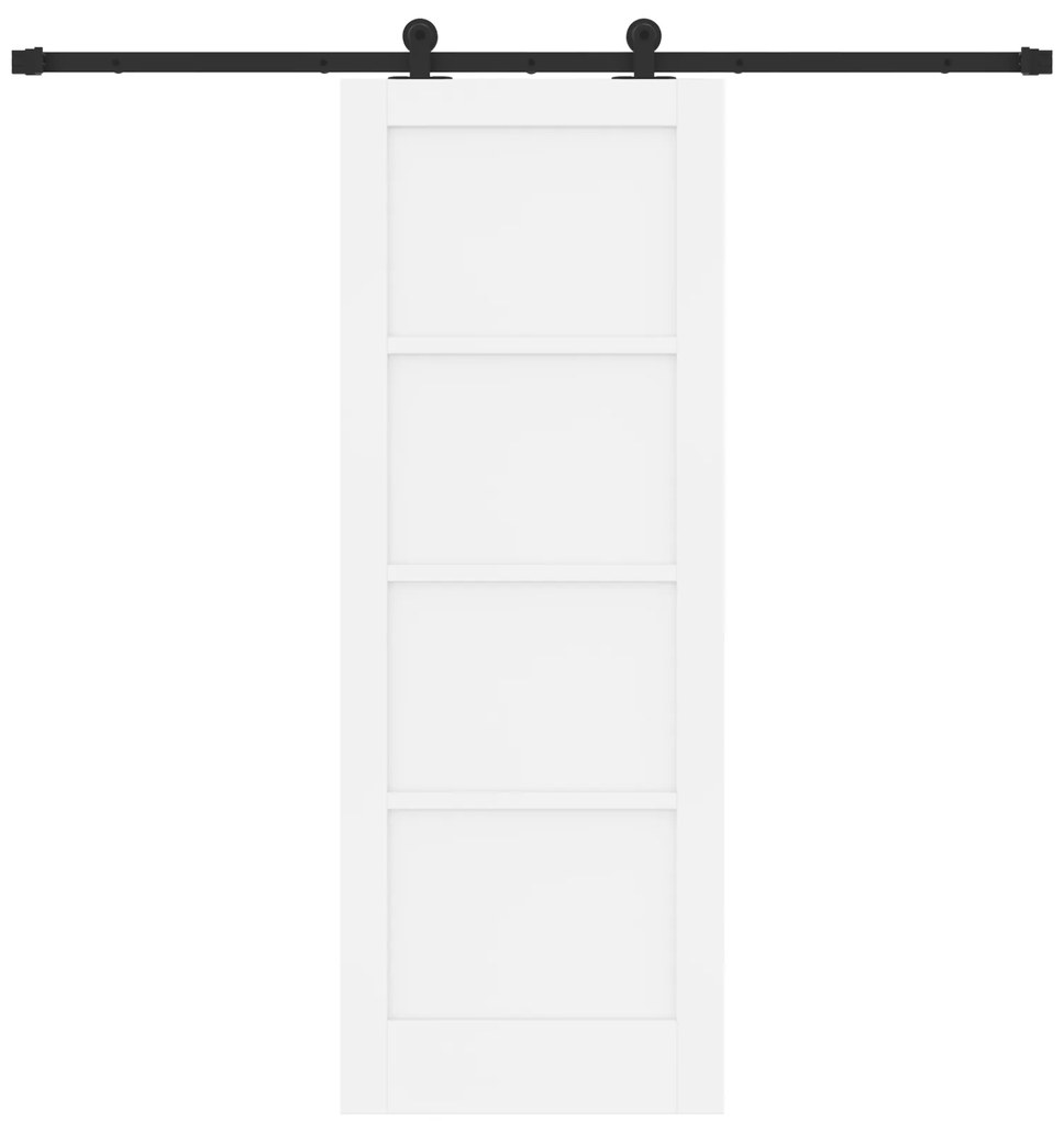 Porta de Correr vidaXL com Conjunto de Ferragens Branca 73.5x198.5 cm