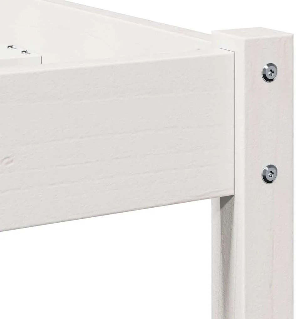 Cama vidaXL com Cabeceira Branca 100x210 cm Madeira de Pinho Sólida