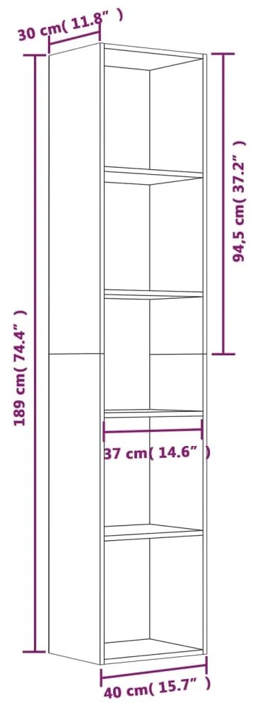 Estante Leyla de 190cm - Nogueira - Design Moderno