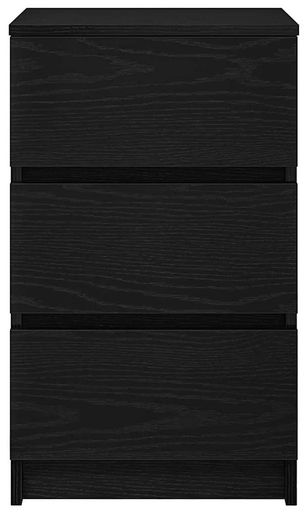 Mesas de cabeceira 3 gavetas 2 pcs 39x35x65cm preto