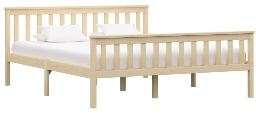 Estrutura de cama em pinho maciço 160x200 cm cor natural