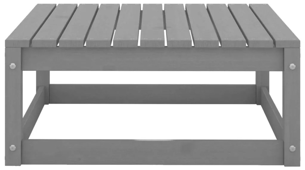 8 pcs conjunto lounge de jardim pinho maciço cinzento