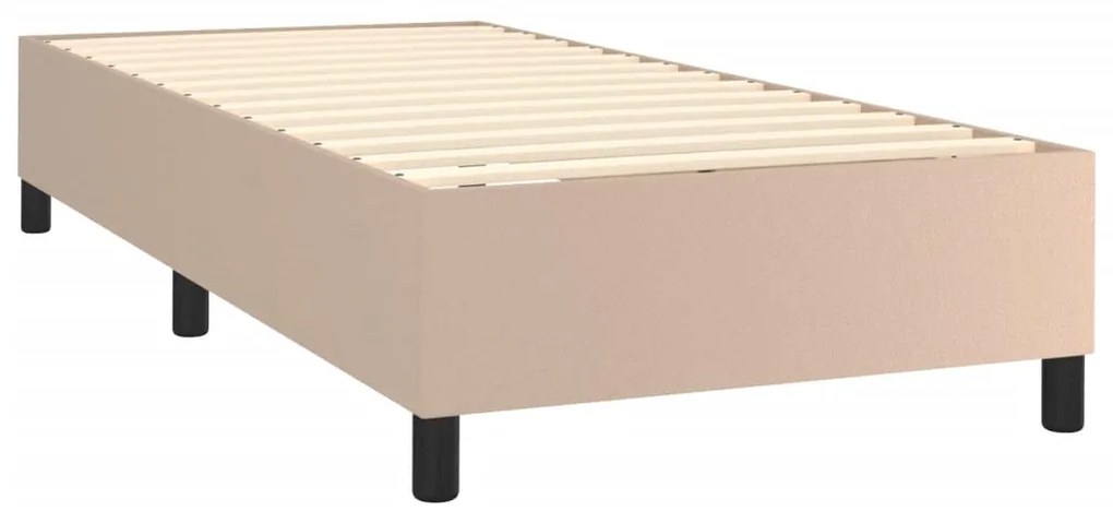 Estrutura de cama 90x200 cm couro artificial cappuccino