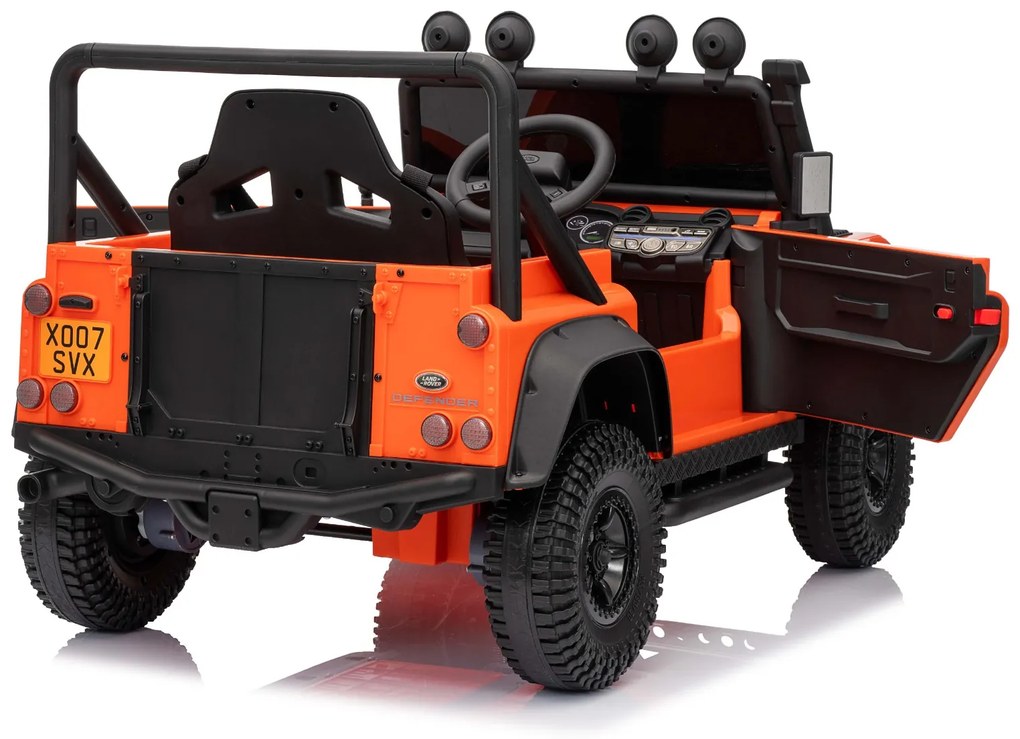 Jipe elétrico para crianças Land Rover Defender 110 SVX 12V, 4X4, luzes LED, bateria de lítio, licença ORIGINAL Laranja