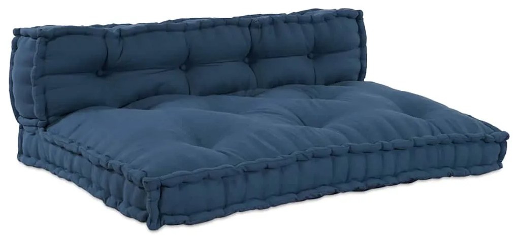 vidaXL Almofada de Sofá Pallet 2 pcs Índigo 60 x 40 cm Algodão