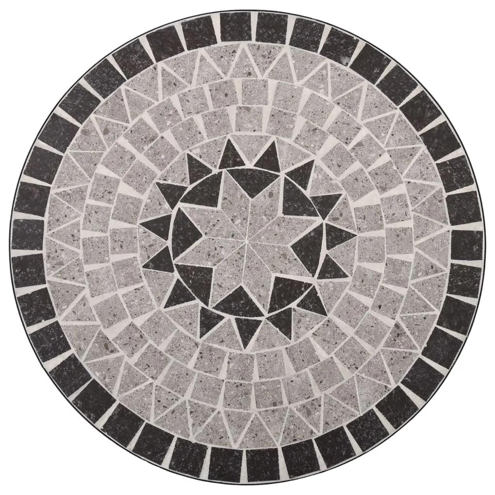 3 pcs conjunto bistro em mosaico azulejos de cerâmica cinzento