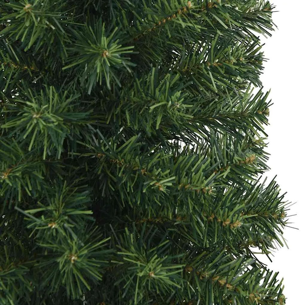 Árvore de Natal artificial fina com suporte 210 cm PVC verde