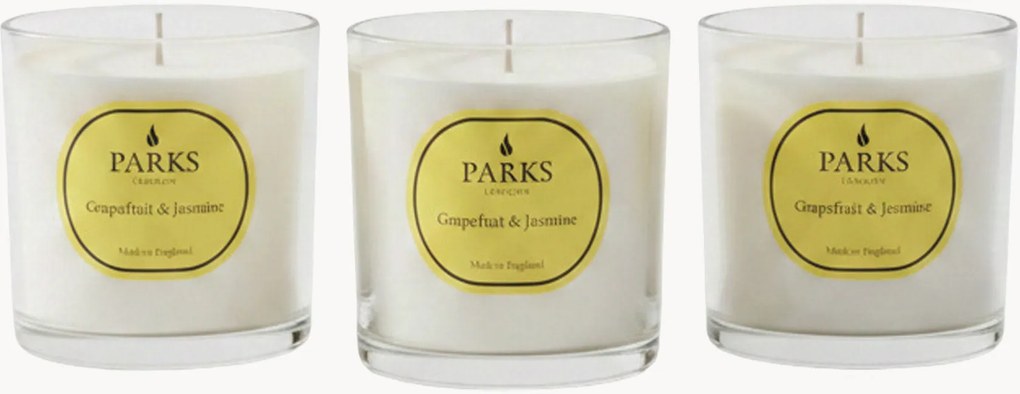 Velas perfumadas artesanais Vintage Aromatherapy (toranja, jasmim, almíscar branco), conjunto de 3
