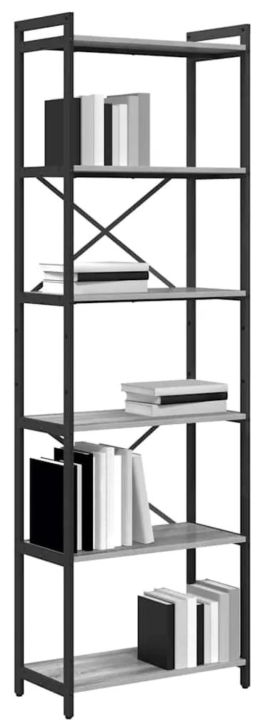 Estante Sonoma cinzento 60 x 30 x 188 cm Madeira e aço