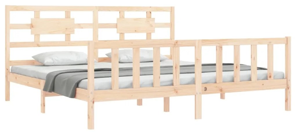 Cama sem colchão 200x200 cm madeira de pinho maciça