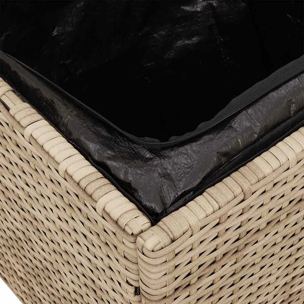 Bancos de jardim com almofadas 2 unid 40x40x43 cm vime PE bege