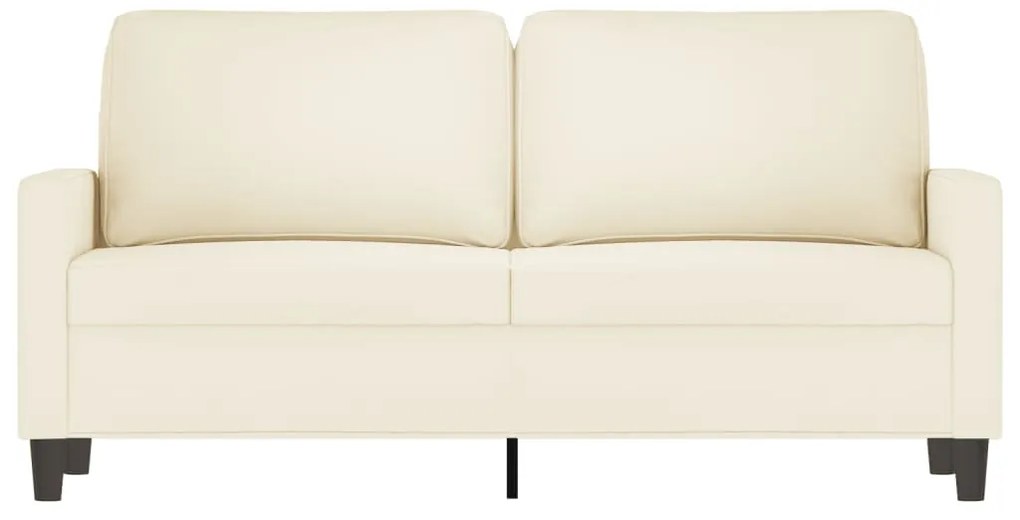 Sofá de 2 lugares veludo 140 cm cor creme