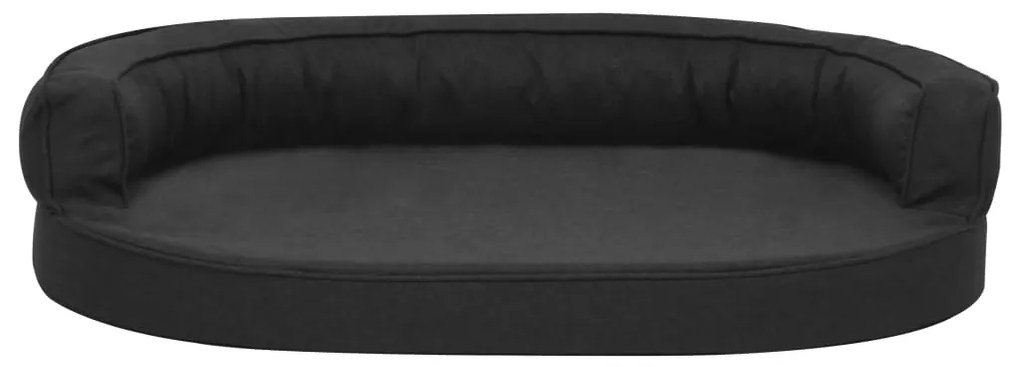 Cama para cães ergonómica 75x53 cm aspeto linho preto