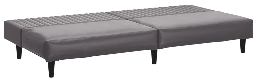 2 pcs conjunto de sofás couro artificial cinzento