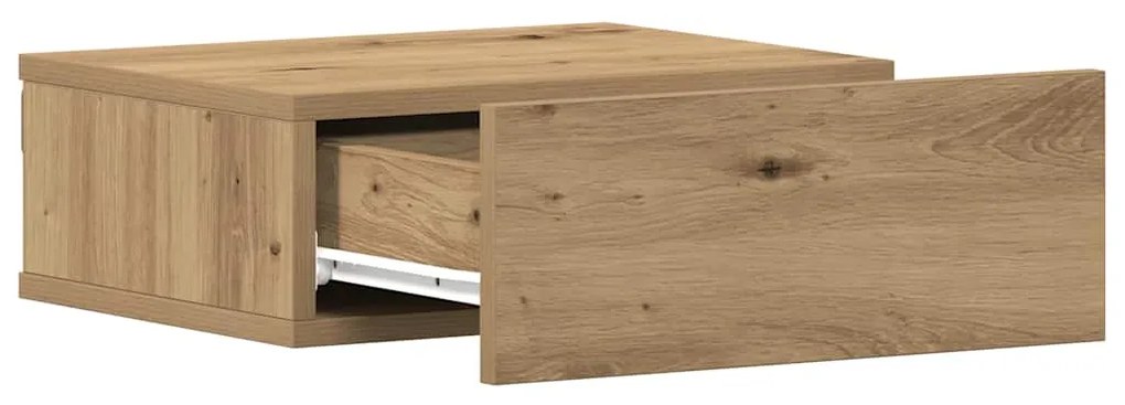 Mesa cabeceira suspensa 2 pcs carvalho artesanal 40x32x15 cm