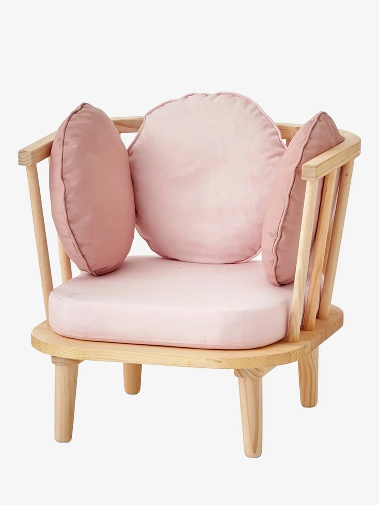 Cadeirão Retro rosa claro liso