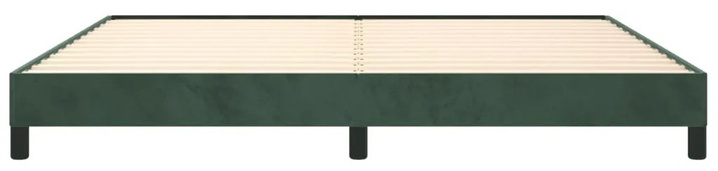 Estrutura de cama sem colchão 200x200 cm veludo verde-escuro