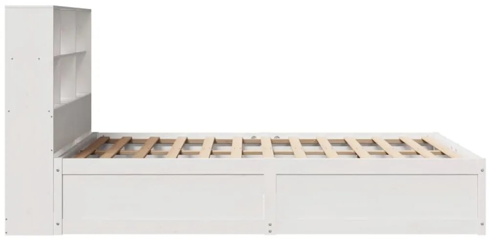 Cama sem colchão 150x200 cm madeira de pinho maciça branco