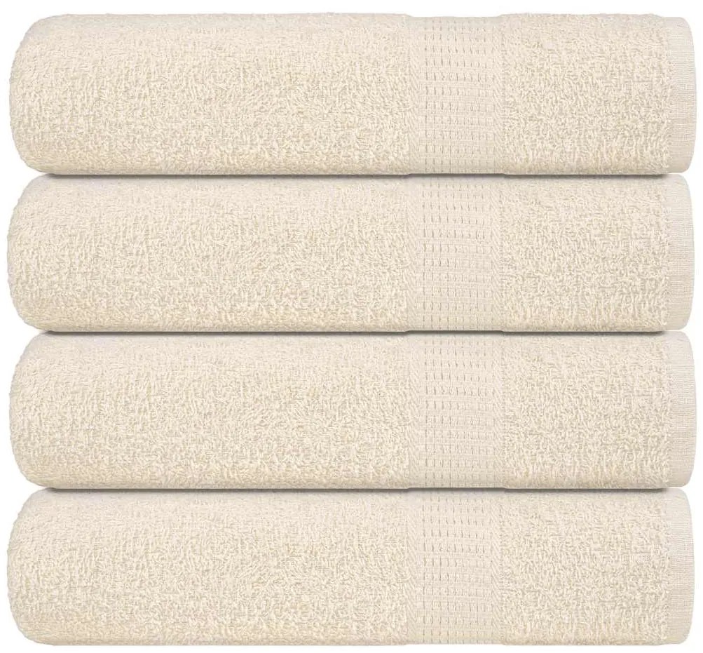 vidaXL Toalhas de banho 4 pcs FROGN 100x150 cm 100% algodão creme