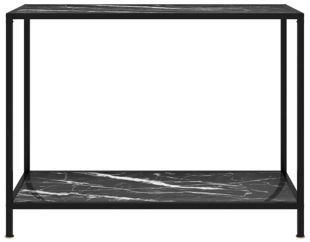 Mesa consola 100x35x75 cm vidro temperado preto