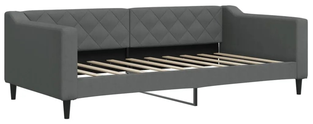 Sofá-cama c/ gavetão e gavetas 90x190 cm tecido cinzento-escuro