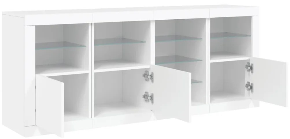 Aparador com luzes LED 164x37x67 cm branco