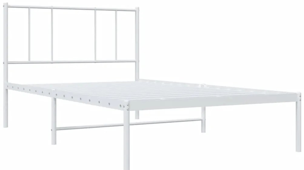 Estrutura de cama com cabeceira 80x200 cm metal branco