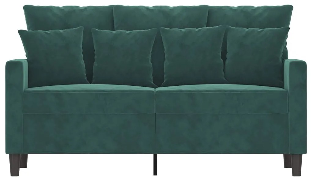 Sofá de 2 lugares 120 cm veludo verde-escuro