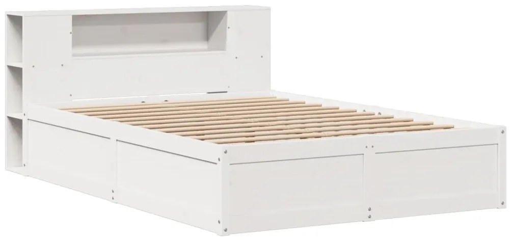 Cama sem colchão 150x200 cm madeira de pinho maciça branco