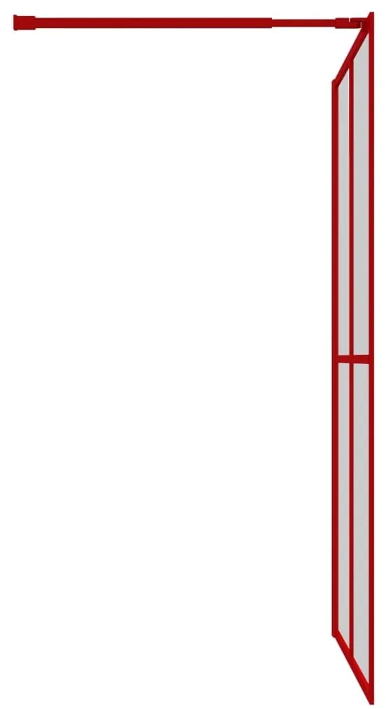 Divisória de chuveiro 140x195cm vidro transparente ESG vermelho