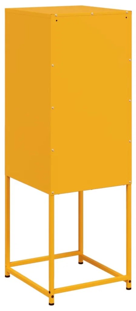 Aparador alto 36x39x107 cm aço amarelo mostarda