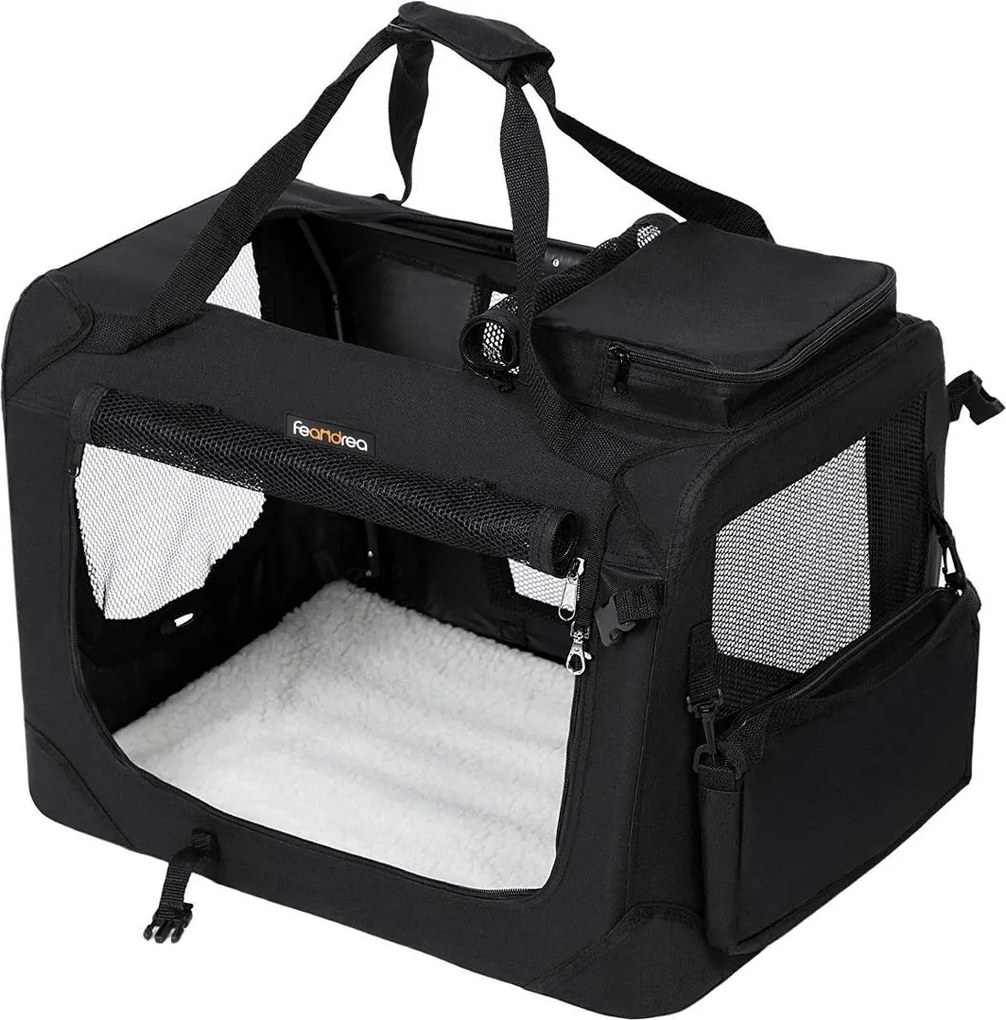Transportadora para animais de estimação M 60 x 40 x 40 cm Preta