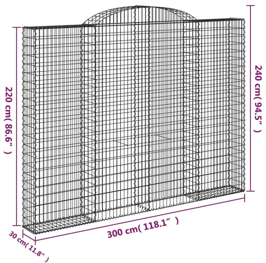 Cestos gabião arqueados 8pcs 300x30x220/240cm ferro galvanizado