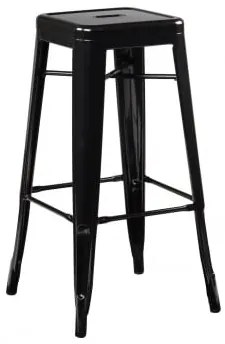 Pack De 4 Bancos Altos Empilháveis Em Aço Lix Preto & ↑75 Cm - Sklum