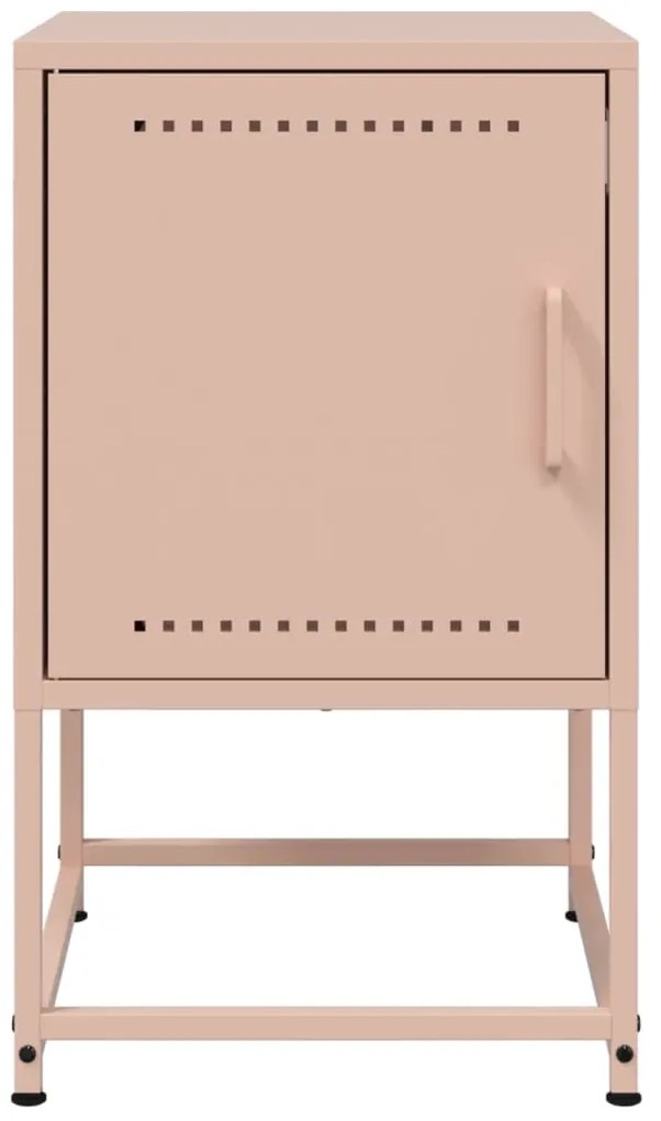 Mesas de cabeceira 2 pcs 36x39x60,5 cm aço rosa