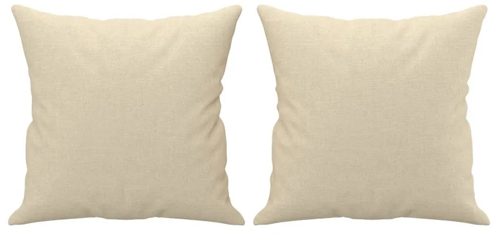 Sofá 3 lugares + almofadas decorativas 180 cm tecido cor creme