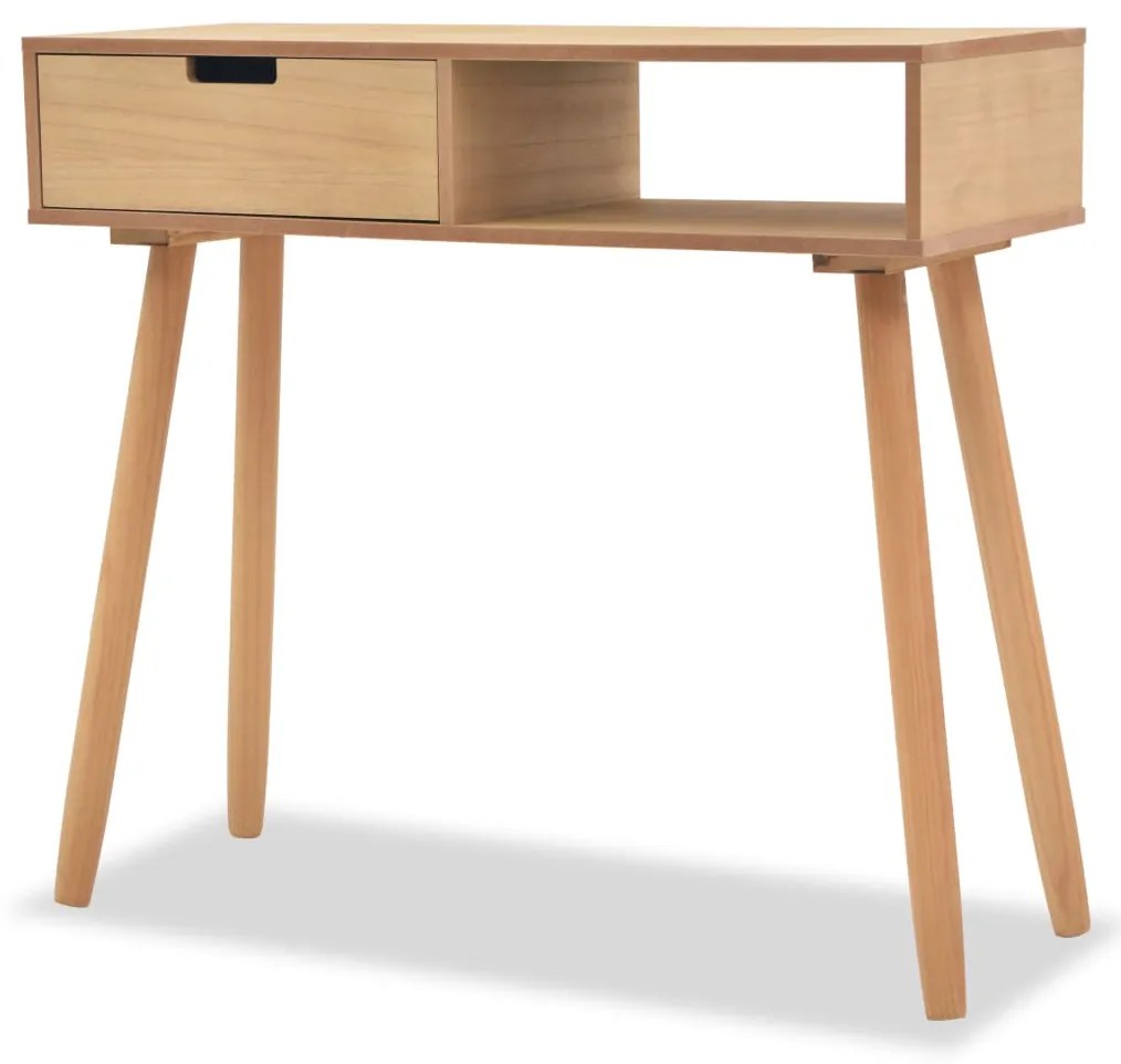 Mesa consola de pinho maciço 80x30x72 cm castanho