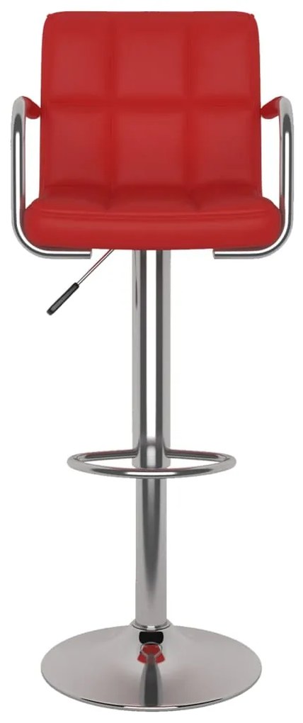 Bancos de bar 2 pcs couro artificial vermelho tinto