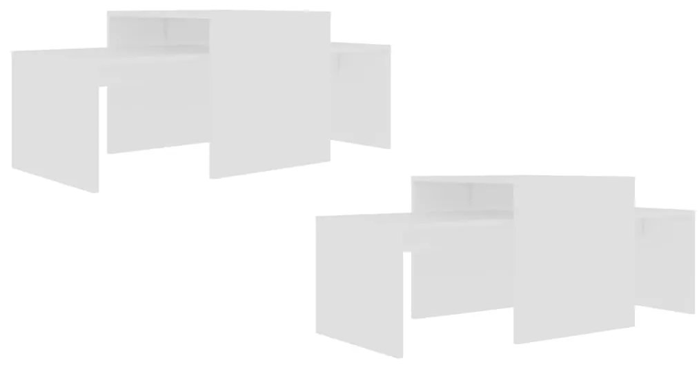 Conjunto mesas de centro 100x48x40 cm derivados madeira branco