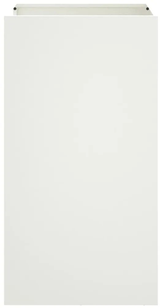 Vaso/floreira 42x38x75 cm aço branco