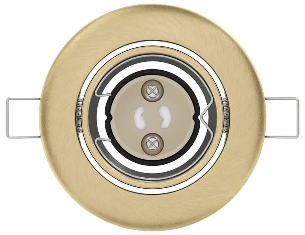 Spots Embutidos 12 pcs Redondo GU10 Latão Ø90 mm Aço