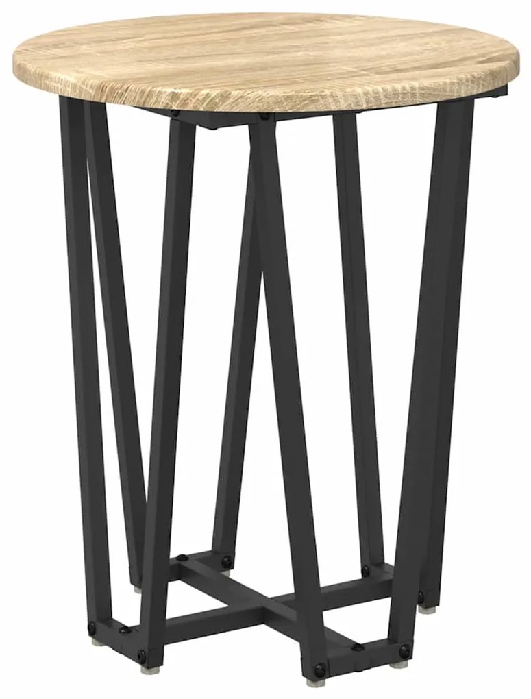 Mesa de Apoio vidaXL 2 pcs Madeira de Carvalho Sonoma e Metal
