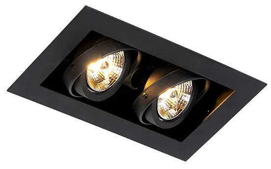 Foco de encastrar preto moderno 2 luzes ajustáveis - ONEON 70 Moderno