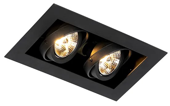 Foco embutido moderno preto 2 luzes ajustável - Oneon 70 Moderno